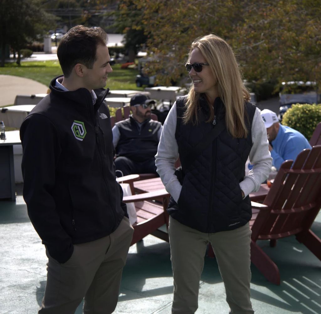 GDG Media team meeting with a client outdoors